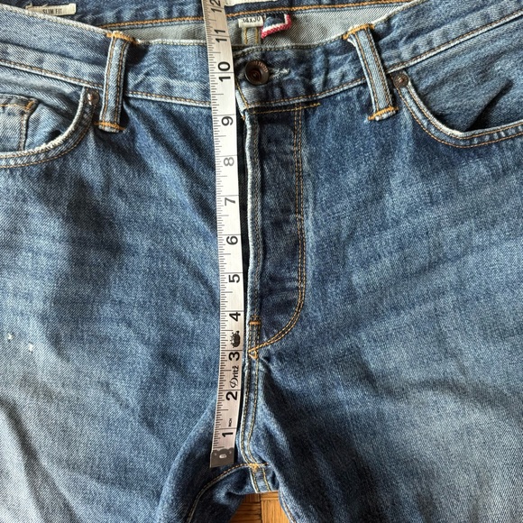 Todd Snyder 34x30 Mens Slim Fit Denim Jeans Blue Distressed Button Fly Selvedge - Picture 10 of 13